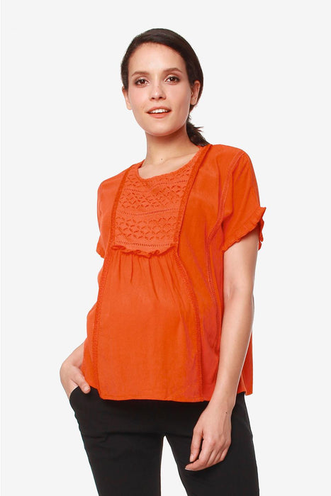 Eila Nursing Top Tangerine