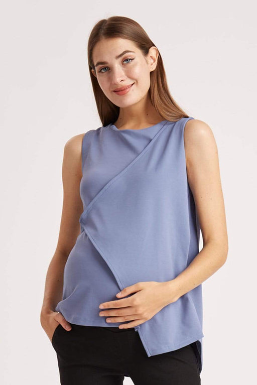 Cylia Nursing Top Pigeon Blue