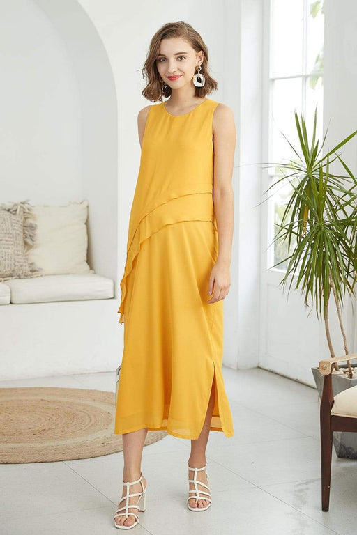 Delja Sleeveless Nursing Dress Yellow
