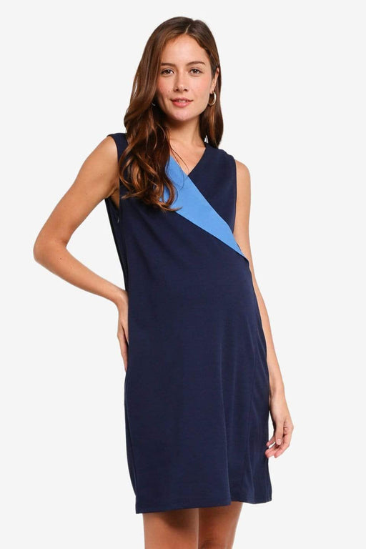 Delores Sleeveless Nursing Dress Navy