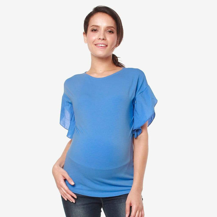 Flutter Sleeves Caela Nursing Top Ocean