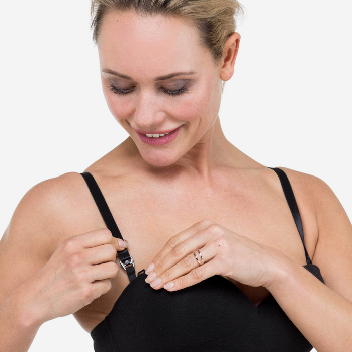 Marlie Bamboo Nursing Bra Black Detachable Straps