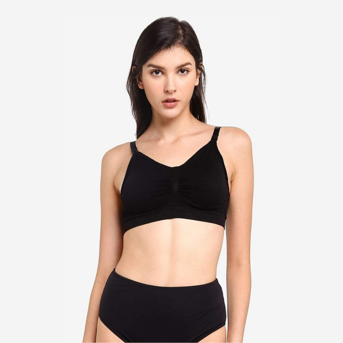 Grace Seamless Maternity & Nursing Black Bra