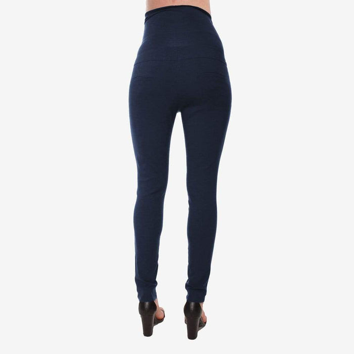 High Waist Pleated Maternity Pants Navy