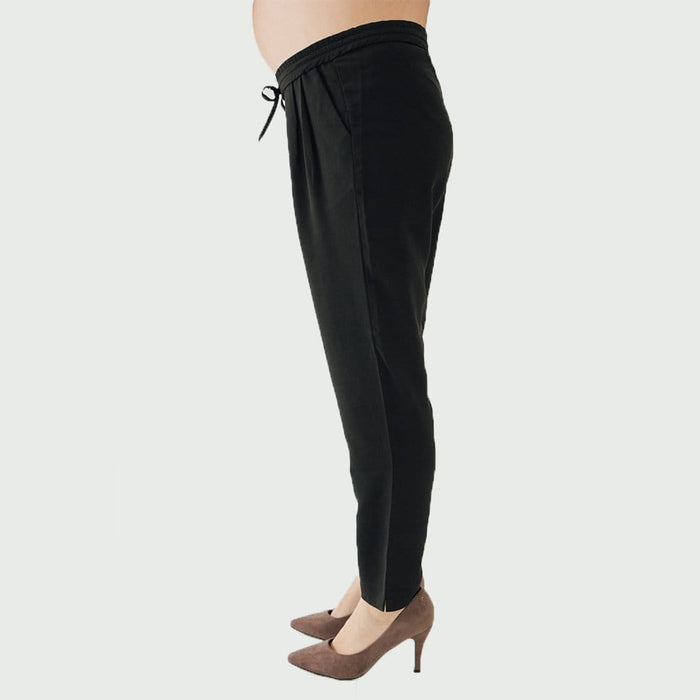 Bove Chavela Drawstring Semi-baggy Maternity Pants Black