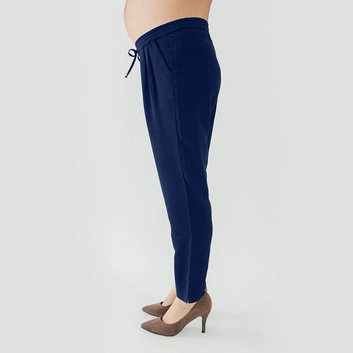 Bove Chavela Drawstring Semi-baggy Maternity Pants Navy