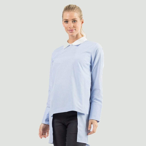 Bove Long Sleeves Dawn Hi Lo Shirt Top Blue