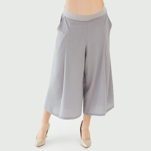 Charlie Pleated Flare Maternity Pants Grey