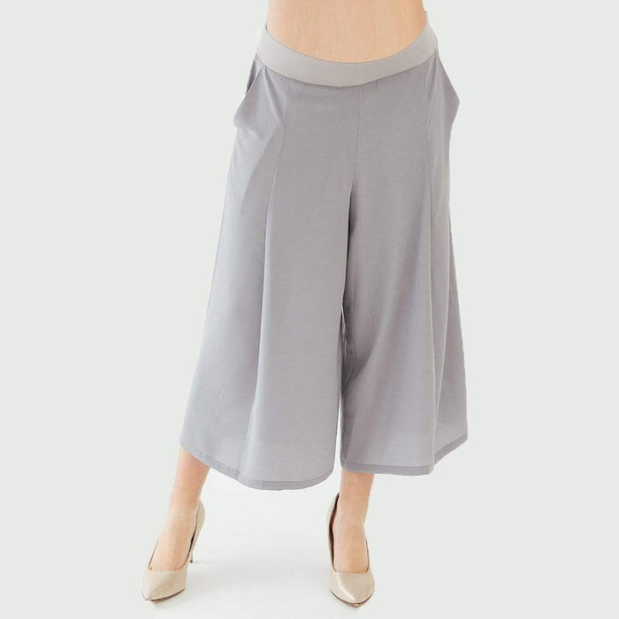 Charlie Pleated Flare Maternity Pants Grey