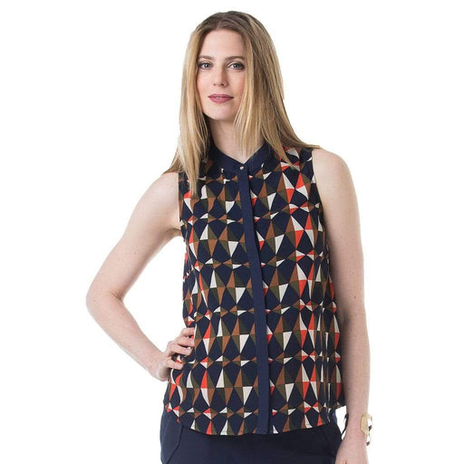 Clarion Printed Top Navy Print