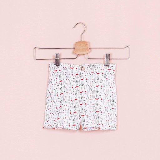Kyle Adjustable Waistband Bermuda Shorts Off White Print