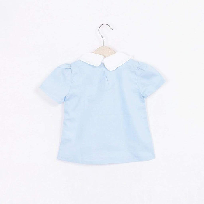 Lila Peterpan Collar Top Blue