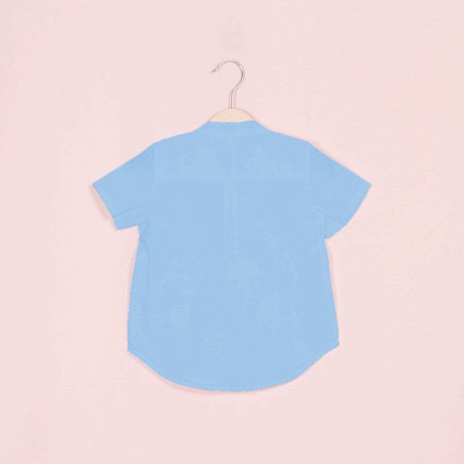 Preppy Printed Shirt Blue