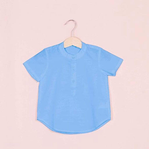 Preppy Printed Shirt Blue