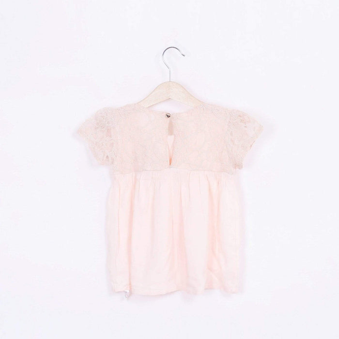 Sharyn Lace Panel Cotton Spandex Blouse Light Pink