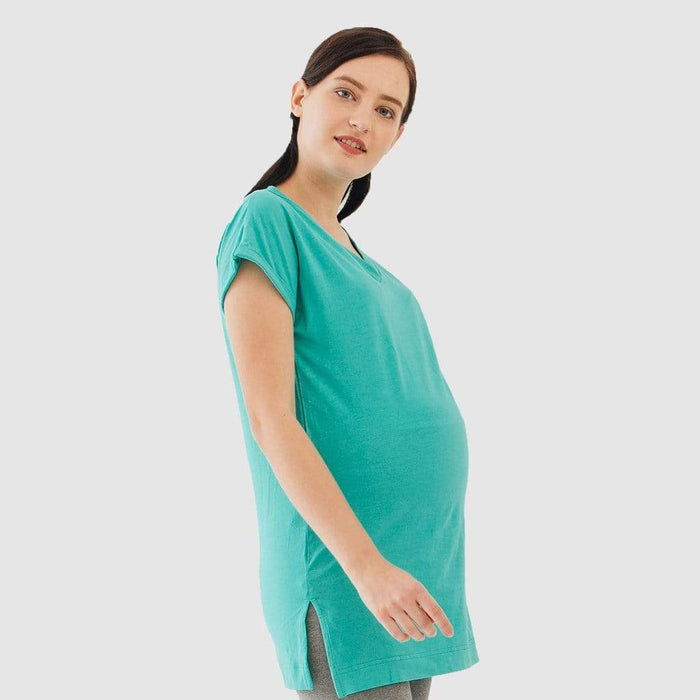 Kimono Sleeve Cherish V Neck Mozzie Long Maternity Top Ceramic