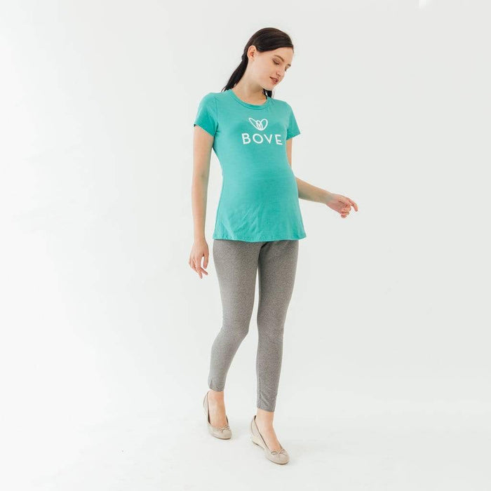 Knitted Short Sleeve Chela Round Neck Mozzie Maternity Top Ceramic