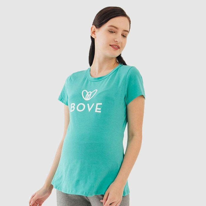 Knitted Short Sleeve Chela Round Neck Mozzie Maternity Top Ceramic