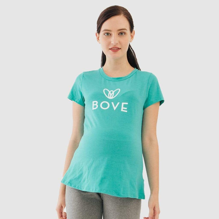 Knitted Short Sleeve Chela Round Neck Mozzie Maternity Top Ceramic