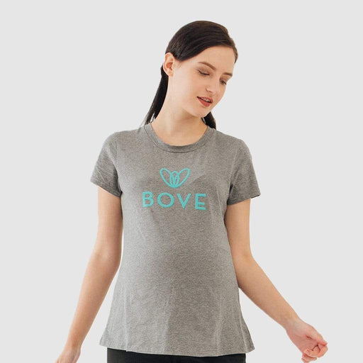 Knitted Short Sleeve Chela Round Neck Mozzie Maternity Top Charcoal