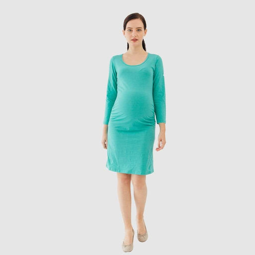 Long Sleeved Charmaine Round Neck Mozzie Maternity Dress Ceramic