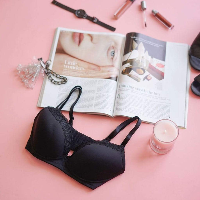 Mardiana Lace Microfibre Nursing Bra Grey Floral