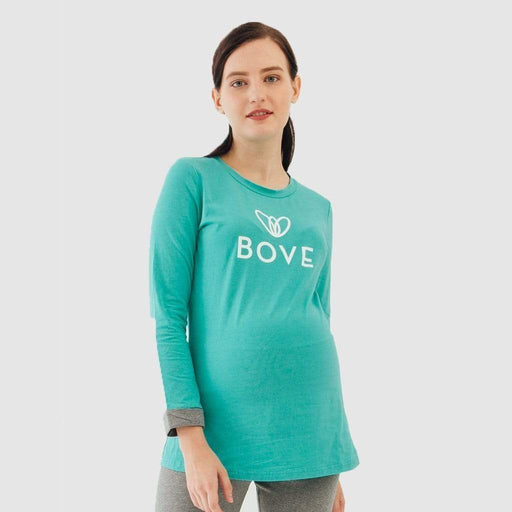 Long Sleeve Chiara Round Neck Mozzie Maternity Top Ceramic