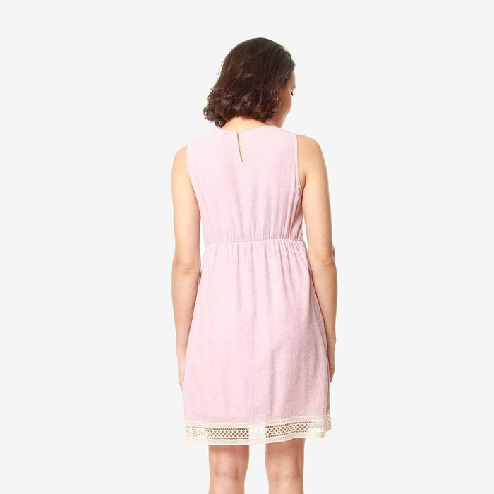 Sleeveless Charee Sweet Heart Nursing Dress Pink
