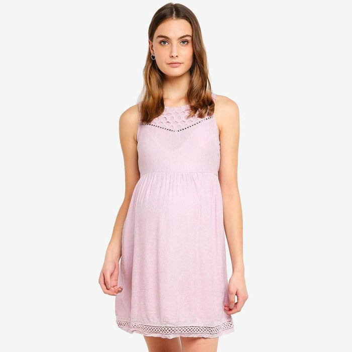 Sleeveless Charee Sweet Heart Nursing Dress Pink