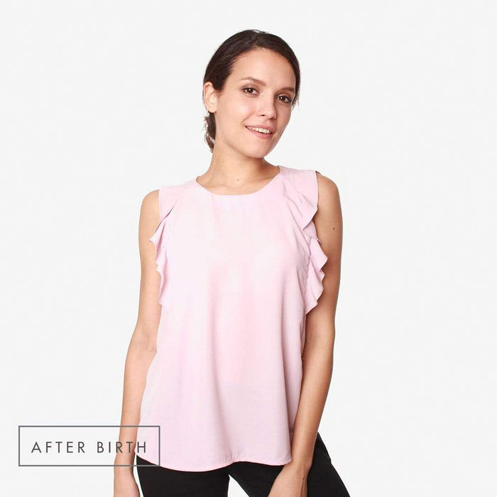 Woven Flutter Sleeve Clarity Nursing Top Dusty Pink