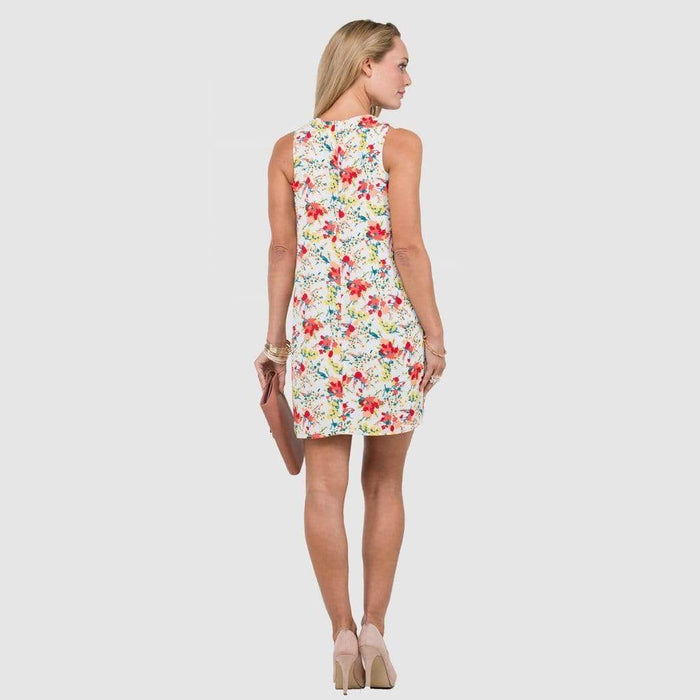 Woven Sleeveless Bobbie Overlapping Nursing Dress White Floral