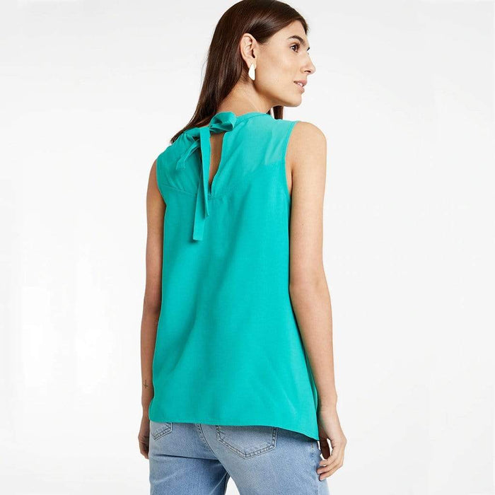 Woven Sleeveless Christiana Back Bow Nursing Top Green