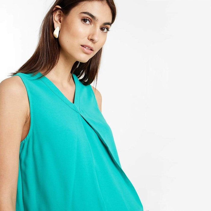 Woven Sleeveless Christiana Back Bow Nursing Top Green
