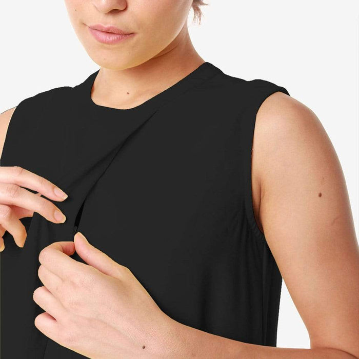 Woven Sleeveless Claude High Neck Dress Black