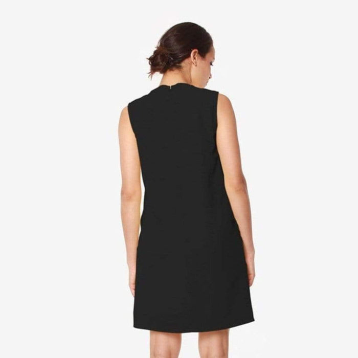 Woven Sleeveless Claude High Neck Dress Black