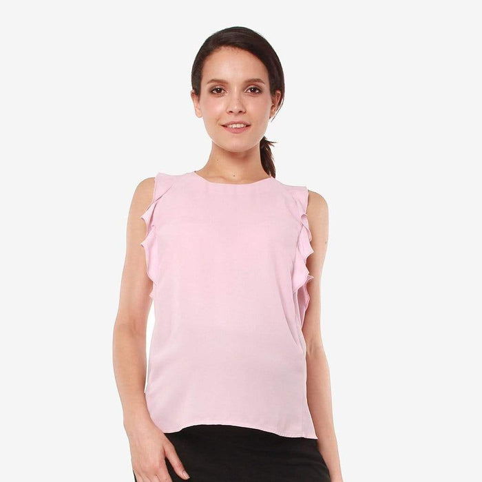Woven Flutter Sleeve Clarity Nursing Top Dusty Pink