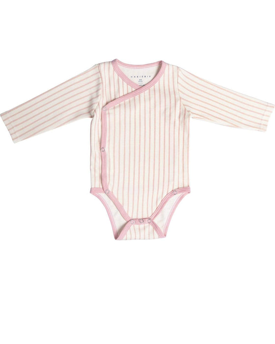 Habiebie Tiny Stripes LS Kimono Body Blush / Cream