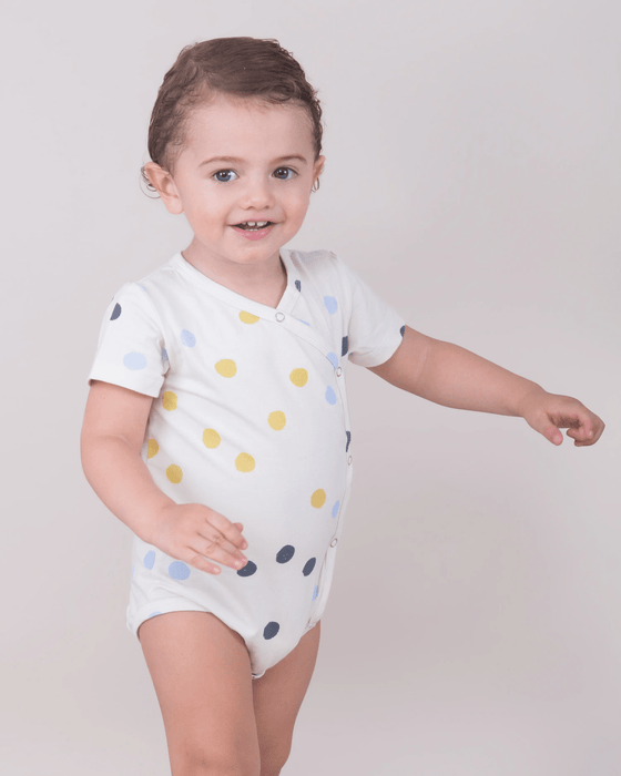 Habiebie Tiny Dots SS Kimono Suit Off White/Multicolor