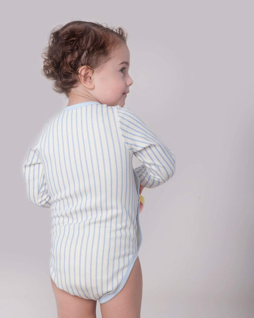 Habiebie Tiny Stripes LS Kimono Body Blue / Cream