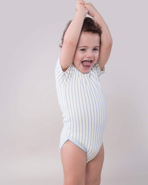 Habiebie Tiny Stripes SS Body Blue / Cream