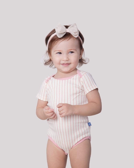 Habiebie Tiny Stripes SS Body Blush / Cream