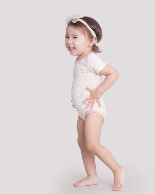 Habiebie Tiny Stripes SS Body Blush / Cream