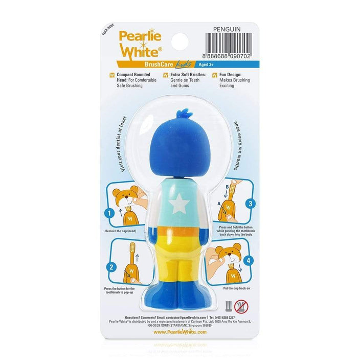 Pearlie White BrushCare Kids Pop-Up Extra Soft Toothbrush