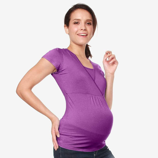 Adeline Nursing Top Eggplant