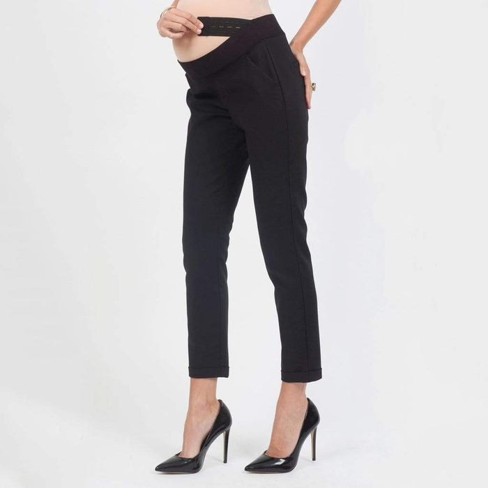 Aleecia Slim Straight Maternity Pants Black