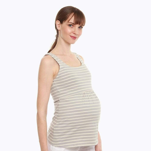 Alicia Baby Doll Nursing Top Grey Stripe