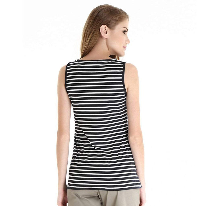 Alicia Baby Doll Nursing Top Black Stripe