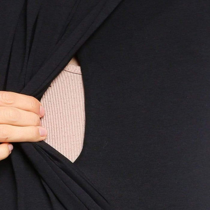 Alma Blouson Nursing Top Black