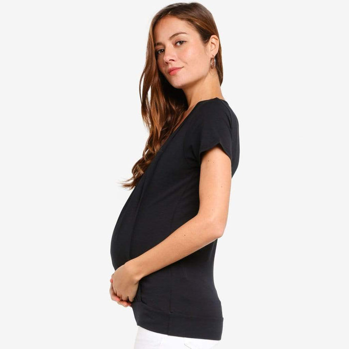 Alma Blouson Nursing Top Black