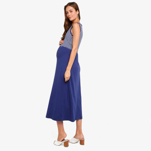 Alyssa Maxi Navy Sleeveless Nursing Dress